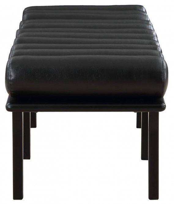 Meridian Furniture Landon Black Vegan Leather Bench-2