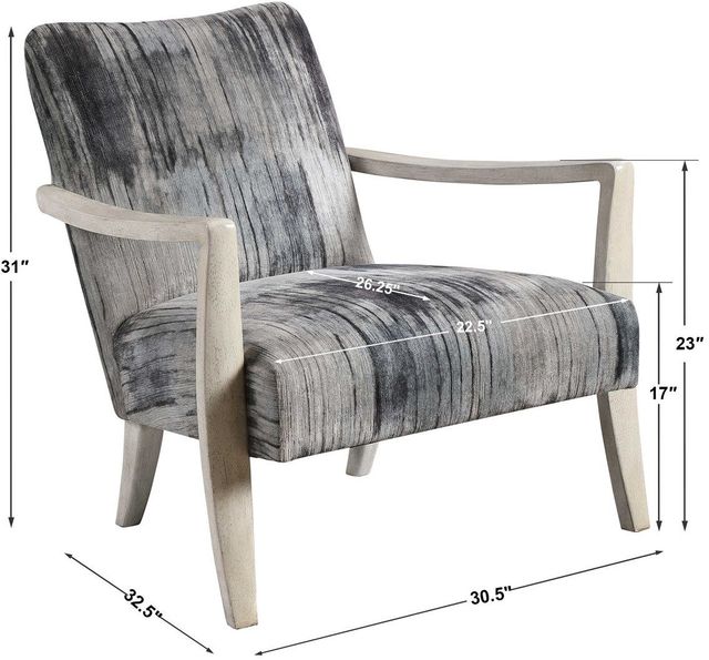 Uttermost® Watercolor Gray/Natural Off-White Accent Chair-2