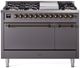 Ilve® Nostalgie II Series 48" Graphite Matte Pro Style Dual Fuel Range-0