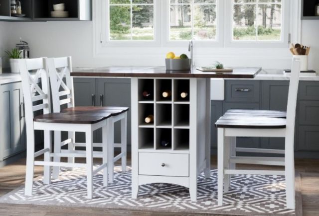 Jofran Inc. Asbury Park 5-Piece AP White/Autumn Brown Dining Set-1