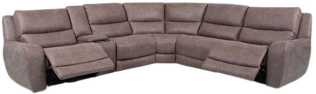 Furniture of America® Demetrius 6-Piece Slate Brown Power Sectional-0