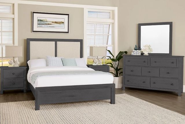 Artisan & Post by Vaughan-Bassett Graphite/Pebble Queen Upholstered Bed-1