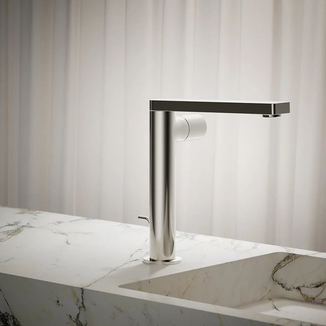 KOHLER® Composed® Vibrant Polished Nickel Tall Single-Handle Bathroom Sink Faucet with Cylindrical Handle-3