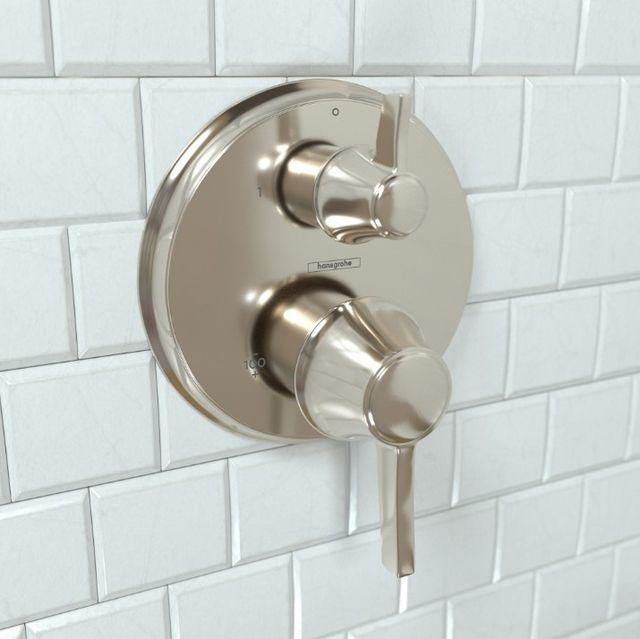 Hansgrohe Ecostat Classic Polished Nickel Round Thermostatic Trim with Volume Control-1