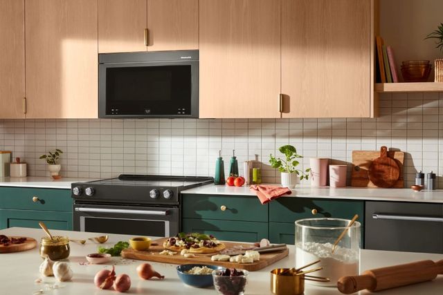 KitchenAid® 1.1 Cu. Ft. Black Stainless Over The Range Microwave-5