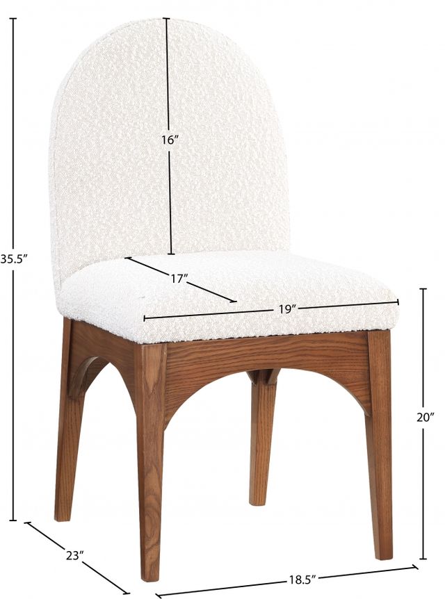 Meridian Furniture Waldorf Cream/Brown Boucle Upholstered Dining Chair-2