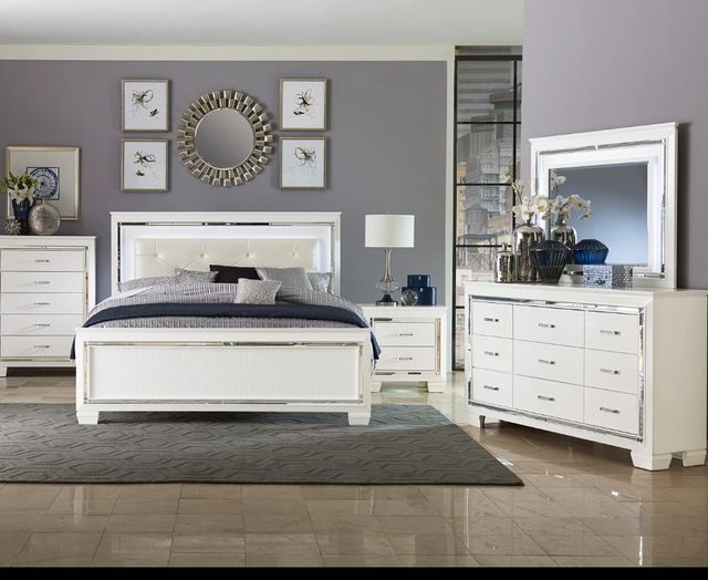 Homelegance® Allura White Mirror with LED Lighting-1