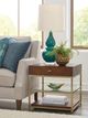 Hammary® Jenkins Deep Auburn Rectangular Drawer End Table with Brass Metal Frame-1