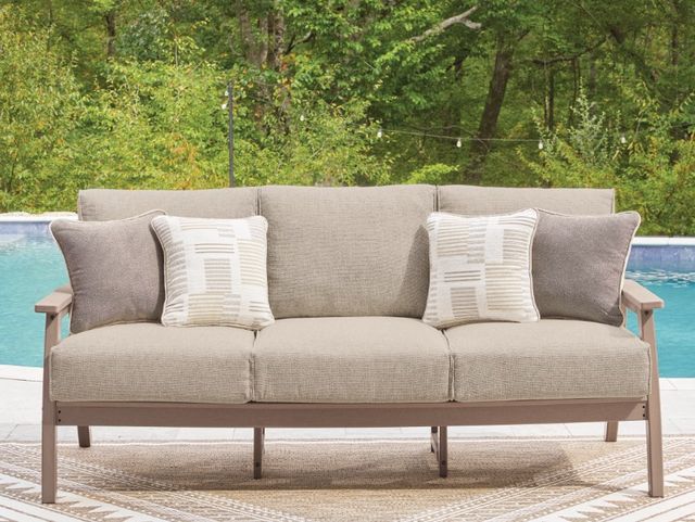Signature Design by Ashley® Cliffs Beach Beige/Driftwood Fabric/Plastic Outdoor Sofa-1