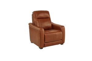 Drew & Jonathan Home Newport Brown Leather Recliner with Power Headrest