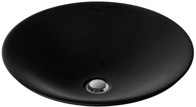 Kohler Carillon® Black 17.5" Round Drop-In Bathroom Sink, No Overflow-0