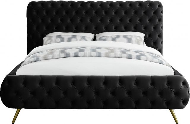 Meridian Furniture Delano Black Velvet King Bed-1