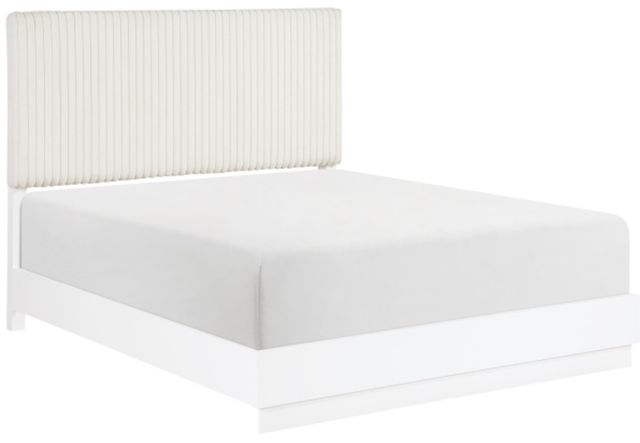 Homelegance® Linea Cream/Pearl White Eastern King Panel Bed-0