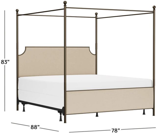 HH2 Home McArthur Beige/Bronze King Canopy Bed-2