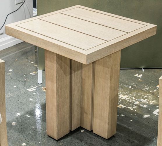 Signature Design by Ashley® Alden Peak Beige Top End Table with Light Gray Base-1