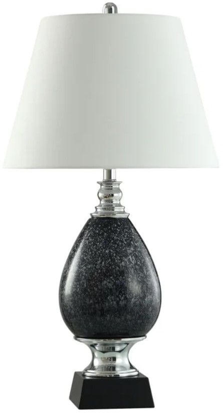 StyleCraft Sable Ink/Stainless Steel/White Table Lamp-0