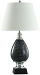 StyleCraft Sable Ink/Stainless Steel/White Table Lamp-0