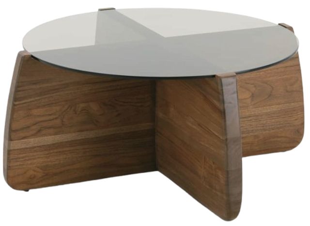 Rowe® Nova Round Glass Cocktail Table with Sesame Base-0