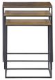Uttermost® Coreene 3-Piece Antiqued Gold Nesting Table Set with Aged Black Base-4