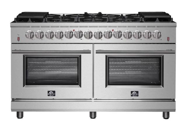 FORNO® Massimo 60" Stainless Steel Pro Style Dual Fuel Range-0