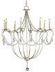 Currey & Company Crystal Lights Silver Leaf Large Chandelier-0