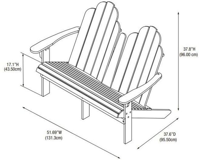 Linon Adirondack Acorn Double Bench-3
