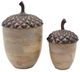 A & B Home Naleigh 2-Piece Beige/Copper Acorn Set-0