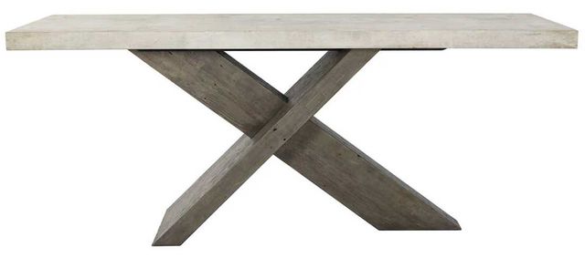 Classic Home Durant Weathered Chalk Console Table with Distressed Gray Base-2