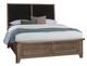 Vaughan-Bassett Woodbridge Black/Dark Cashmere Queen Upholstered Panel Storage Bed-0
