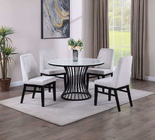 Crown Mark Hadley White/Black Dining Side Chair-1