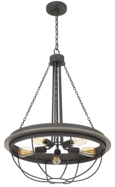 Cal® Lighting & Accessories Nixa Dove Grey Chandelier-1