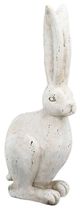 A & B Home Distressed White Small Rabbit Figurine-0