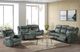 Elements International Sorrento Charcoal Power Glider Reclining Loveseat with Console-1
