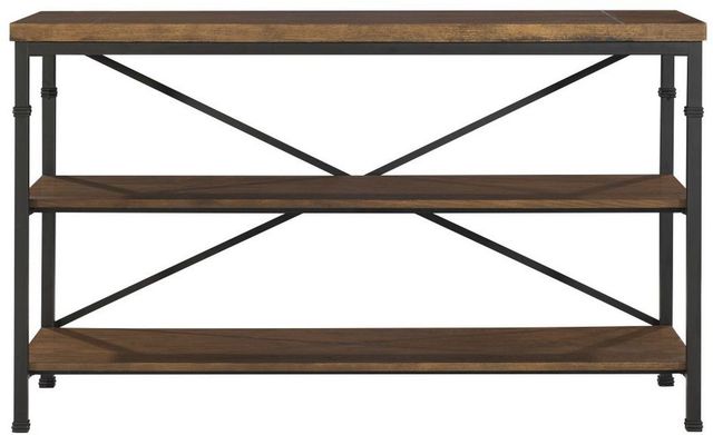 Linon Austin Brown TV Stand with Black Base-1