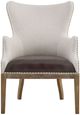 Steve Silver Co. George Alabaster/Distressed Oak Wingback Accent Chair-1