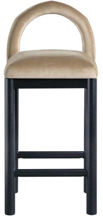 Meridian Furniture Conrad Beige Velvet Upholstered Counter Stool-1