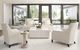 Bernhardt Axiom White Linen Accent Table with Linear Gray Base-3