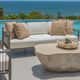 Uttermost® Borneo Dark Gray/Oyster White Fabric/Wooden Outdoor Sofa-4