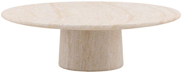 Dovetail Furniture Trebol Faux Travertine Concrete Outdoor Coffee Table-0