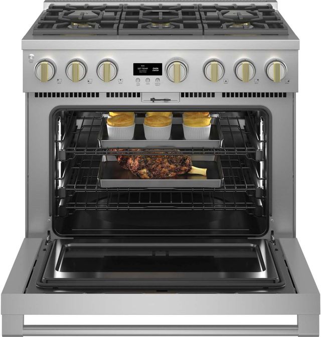 Monogram® Statement Collection 36" Stainless Steel Pro Style Dual Fuel Natural Gas Range-5