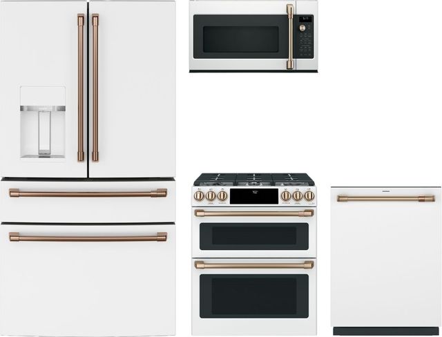 Café™ 4 Piece Matte White Gas Kitchen Package-0