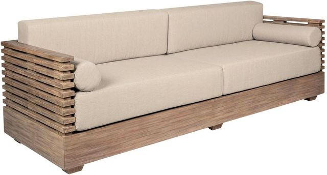 Armen Living Vivid 4-Piece Brown/Taupe Olefin/Wood Outdoor Conversation Set-3