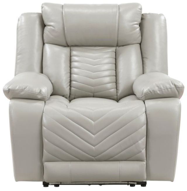 Homelegance® Huron Gray Power Recliner with Charging Ports-2