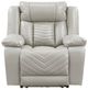 Homelegance® Huron Gray Power Recliner with Charging Ports-2