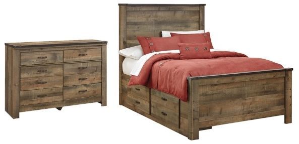 Signature Design by Ashley® Trinell 2-Piece Brown Full Panel Storage Bed Set-0