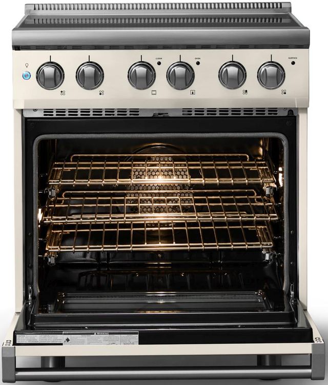 Viking® 5 Series 30" Pure White Pro Style Electric Range with Polished Chrome Trim-1