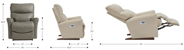 La-Z-Boy® Rowan Ash Power Rocking Recliner with Headrest and Lumbar-2