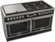 Fulgor Milano® Evoque 400 Series 60” Matte Black Hybrid Pro Style Dual Fuel Range with Chrome Trim-0