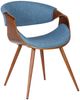 Armen Living Butterfly 2-Piece Blue/Walnut Dining Chair Set-0
