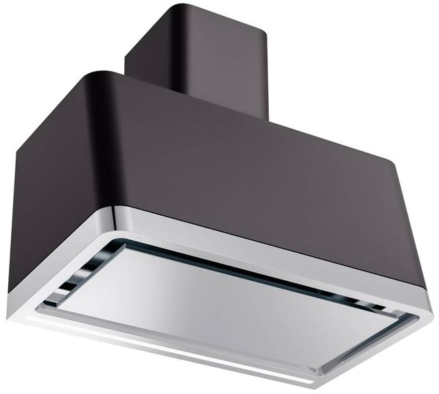 Ilve® Panoramagic 36" Matte Black Wall Mounted Range Hood with Silver Trim-1